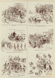 Sesja dotycząca rządów wewnętrznych, kilka szkiców "Daily Graphic" w parlamencie (rycina) autorstwa Reginald Thomas Cleaver