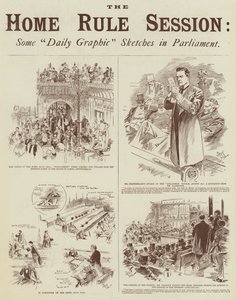 Sesja dotycząca rządów wewnętrznych, kilka szkiców "Daily Graphic" w parlamencie (rycina)