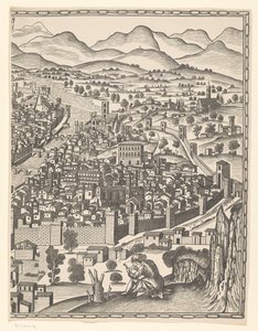 Widok na Florencję (prawa część) Fiorenza (tytuł na obiekcie) autorstwa Reichsdruckerei
