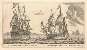 Holenderskie statki "Paerrel" i "Dubbelen Arent autorstwa Reinier Nooms