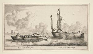 Dwie łodzie (A Vlotschuyt, A Schietschuyt) autorstwa Reinier Nooms