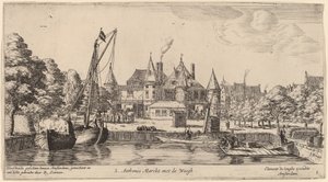 Nieuwmarkt z St. Anthonis Waag (S. Anthonis Markt z Waegh) autorstwa Reinier Nooms, called Zeeman