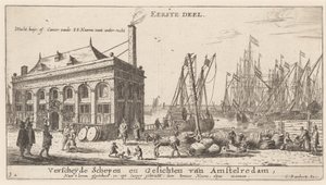 Widok na Port Amsterdam z Urzędem Gospodarki Wodnej (strona tytułowa) autorstwa Reinier Nooms, called Zeeman