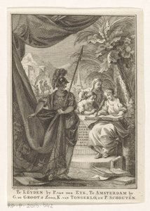 Alegoria Imperium Arabskiego Współczesna historia Arabów, część trzecia (tytuł na obiekcie) Strona tytułowa dla: S.n., Hedendagche historie lub Kontynuacja historii ogólnej, 1764