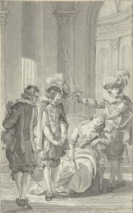 Ilustracja do sztuki Ines de Castro autorstwa Rhijnvisa Feith autorstwa Reinier Vinkeles (I)