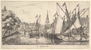 De Appelmarckt The Apple Market, z Widoki w Amsterdamie, tablica 6, ca. 165962 . autorstwa Reinier Zeeman