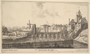 St. Antonis Poort, Amsterdam, połowa XVII wieku. autorstwa Reinier Zeeman