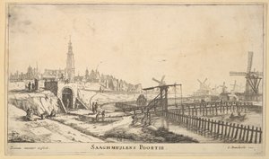Brama Zaagmolen, XVII wiek. autorstwa Reinier Zeeman