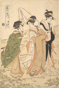 Górskie róże Ide Ide no Yamabuki, z cyklu Parodystyczna sześć klejnotowych rzek Y..., ca. 1795.