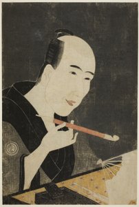 Portret Santo Kyodena, mistrza Kyobashi (Edo hana Kyobashi natori) autorstwa Chōkyōsai Eiri