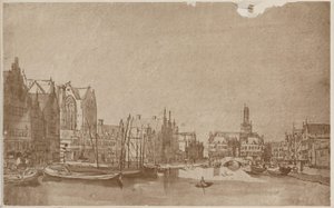 Anonimowy Rokin Amsterdam widziany w kierunku Dams Square autorstwa Rembrandt
