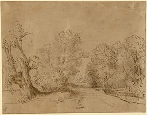Leśna droga autorstwa Rembrandt Harmensz. van Rijn