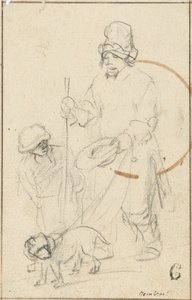 Ślepy żebrak i pies autorstwa Rembrandt van Rijn