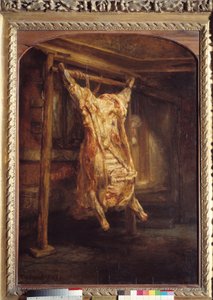 Kora wołowa Tusza wołowa osobno. Obraz Harmensza Van Rijna Rembrandta (1606-1669) autorstwa Rembrandt van Rijn
