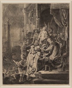 Chrystus przed Piłatem: duży talerz autorstwa Rembrandt van Rijn