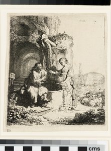 Chrystus i Niewiasta Samarii wśród ruin autorstwa Rembrandt van Rijn