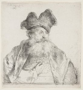Starzec w czapce z podzielonym futrem autorstwa Rembrandt van Rijn