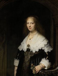 Portret kobiety, prawdopodobnie Maria Trip autorstwa Rembrandt van Rijn