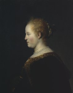 Portret młodej kobiety, po 1632 autorstwa Rembrandt van Rijn