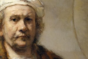 Rembrandt - Autoportret (fragment) autorstwa Rembrandt Harmensz. van Rijn