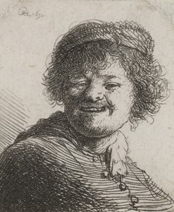 Rembrandt w czapce, śmiech: biust autorstwa Rembrandt van Rijn