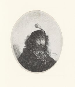 Rembrandt z mieczem i czaplą autorstwa Rembrandt Harmensz. van Rijn