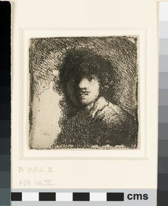 Autoportret z odkrytą głową: popiersie, ok. 1629 (akwaforta) autorstwa Rembrandt van Rijn