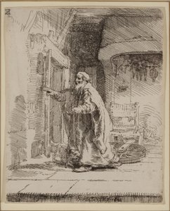 Ślepota Tobita: Większa płyta autorstwa Rembrandt van Rijn