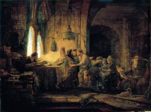 Przypowieść o robotnikach w winnicy - 1637 autorstwa Rembrandt van Rijn