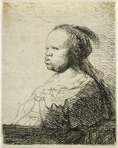 Biała Murzynka, ok. 1630 r. (akwaforta na papierze) autorstwa Rembrandt Harmensz. van Rijn