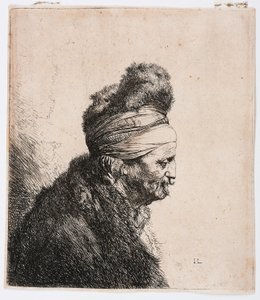 Trzecia głowa wschodnia autorstwa Rembrandt Harmensz. van Rijn