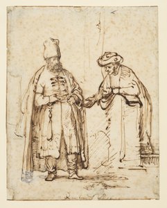 Dwóch mężczyzn w dyskusji, 1641 autorstwa Rembrandt van Rijn