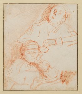 Dwa studia Saskii, 1636 - 1637 ok autorstwa Rembrandt van Rijn