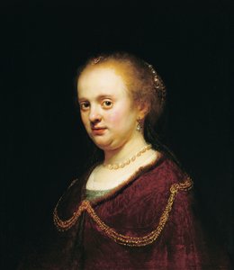 Młoda kobieta ze złotym łańcuszkiem autorstwa Rembrandt Harmensz. van Rijn
