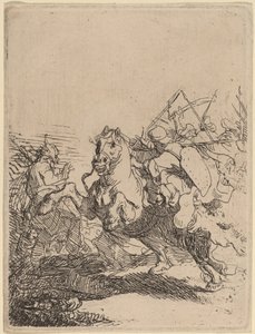 Walka kawalerii autorstwa Rembrandt van Rijn