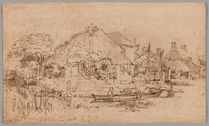Farma na Amsteldijk widziana z północnego zachodu autorstwa Rembrandt van Rijn