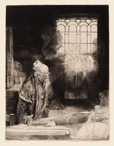 Uczony w swoim gabinecie (Faust) autorstwa Rembrandt van Rijn