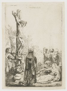 Niewidomy grajek na lirze korbowej wraz z rodziną otrzymujący jałmużnę autorstwa Rembrandt van Rijn