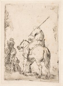 Żołnierz w turbanie na koniu autorstwa Rembrandt van Rijn