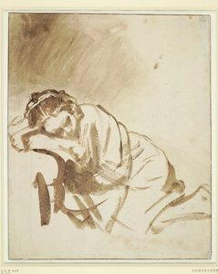 Młoda kobieta śpi Hendrickje Stoffels, ok. 1654 autorstwa Rembrandt van Rijn