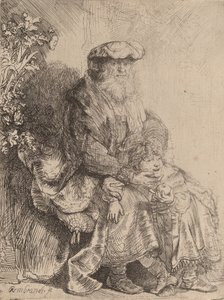 Abraham Pieszczący Izaaka, c. 1637. autorstwa Rembrandt van Rijn