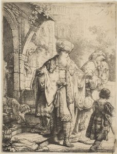 Abraham wyrzuca Hagar i Ismaela, 1637. autorstwa Rembrandt van Rijn
