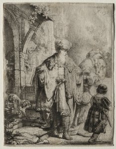Abraham wyrzucający Hagar i Ismaela, 1637. autorstwa Rembrandt van Rijn