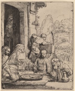 Abraham zabawiający aniołów autorstwa Rembrandt van Rijn