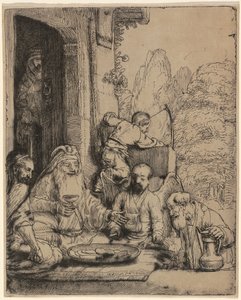 Abraham zabawiający aniołów autorstwa Rembrandt van Rijn