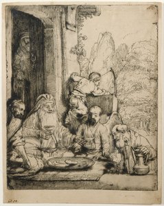 Abraham przyjmujący aniołów autorstwa Rembrandt van Rijn
