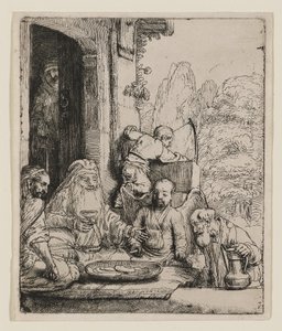 Abraham przyjmujący aniołów autorstwa Rembrandt van Rijn