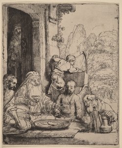 Abraham przyjmujący aniołów autorstwa Rembrandt van Rijn