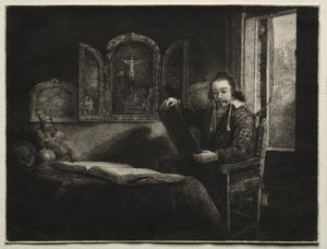 Abraham Francuz, aptekarz autorstwa Rembrandt van Rijn