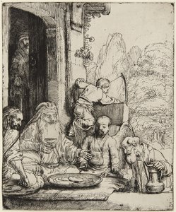 Abraham podejmujący aniołów autorstwa Rembrandt van Rijn